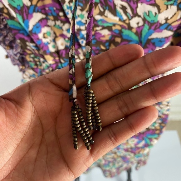 Plenty By Tracy Reese 100% Silk Ruffle Beaded Dress SZ S - Picture 4 of 8